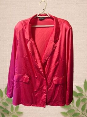 PRETTYLITTLETHING Pink Satin Sleepwear Top – Size UK 24 / US 20 / EU 52